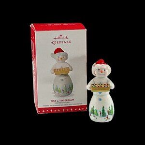 Hallmark Tina L Tinselbaum Ornament 2016 Snowtop Lodge in Box QX9101 Porcelain
